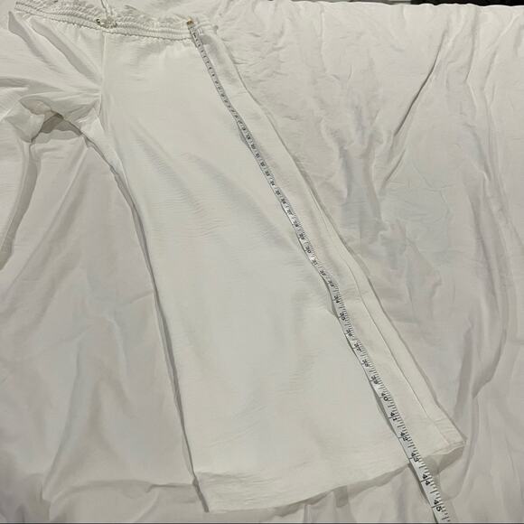 Calvin Klein NWT Smocked Waist Wide Leg Pants size L White - Picture 7 of 11